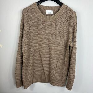 Old Navy Size Medium Brown Tan Cotton Knit Sweater BRSB